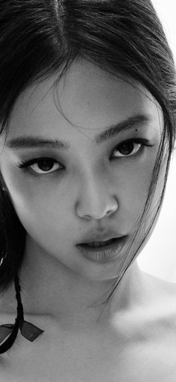 Jennie, Closeup, Monochrome, Black and White, Photoshoot, 5K, South Korean Singer, Elle Magazine