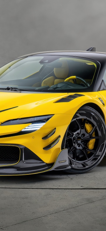 Ferrari SF90, Mansory, 5K, Yellow cars