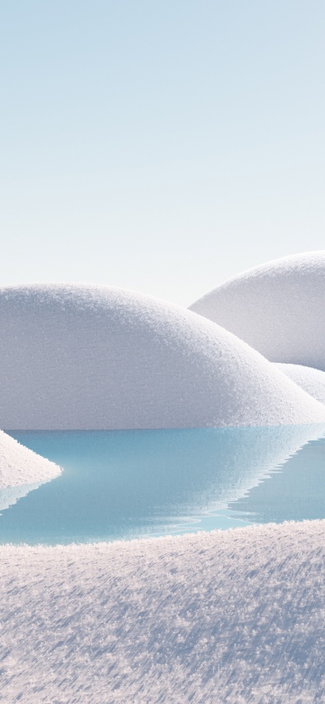 CGI, Landscape, 5K, White aesthetic, Infrared vision, Daylight, Body of Water