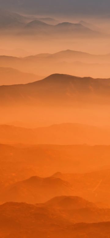 Yosemite Valley, California, Sierra Nevada mountains, Orange background, Aerial view, 5K, 8K