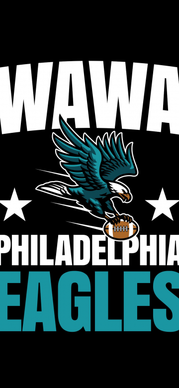 Wawa Philadelphia Eagles, Black background, 5K