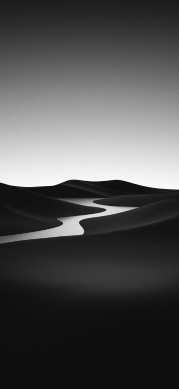 Black and White, Landscape, Desert, River, Monochrome, Minimalist, Surreal, 5K