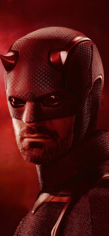 Charlie Cox, Matt Murdock, Daredevil: Born Again, 5K, Red background, Marvel Cinematic Universe, Netflix series