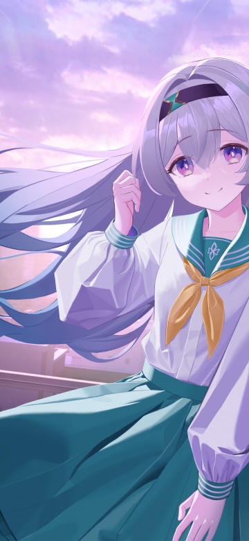 Firefly (Honkai: Star Rail), Anime girl, 8K, 5K, Purple aesthetic