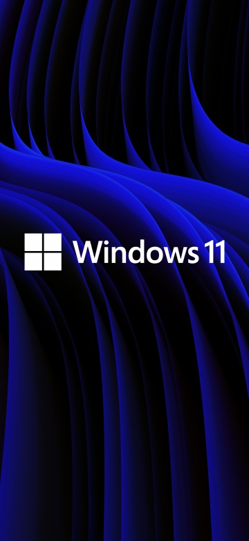 Windows 11, Blue waves, Dark blue, Blue abstract, Dark theme, Futuristic, 5K, 8K