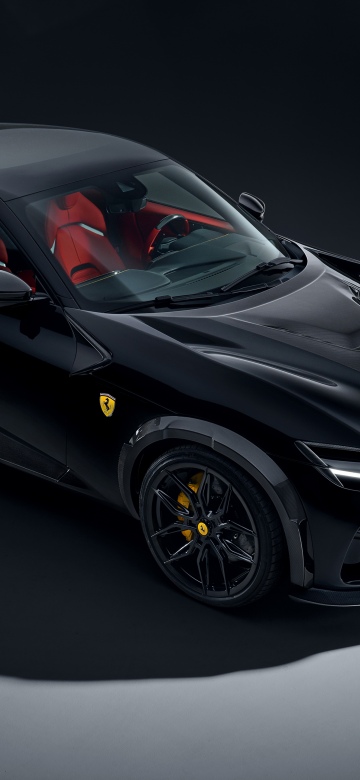Novitec Ferrari Purosangue Esteso, 2025, Ferrari Purosangue, 5K, Dark background, Black cars