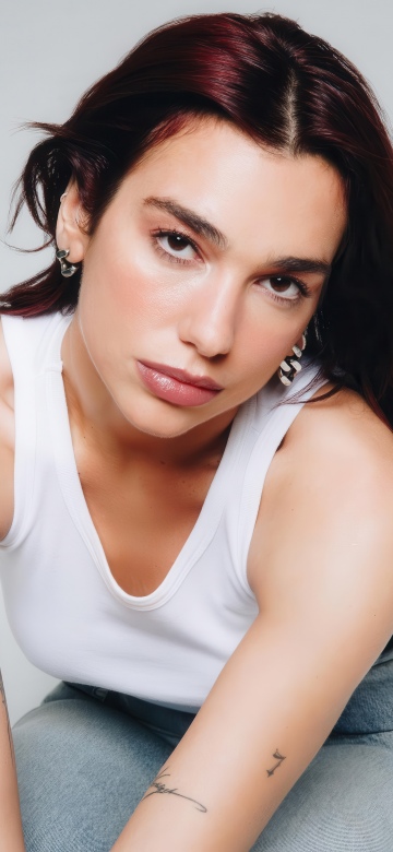 Dua Lipa, 2025, Albanian singer, 5K, White background