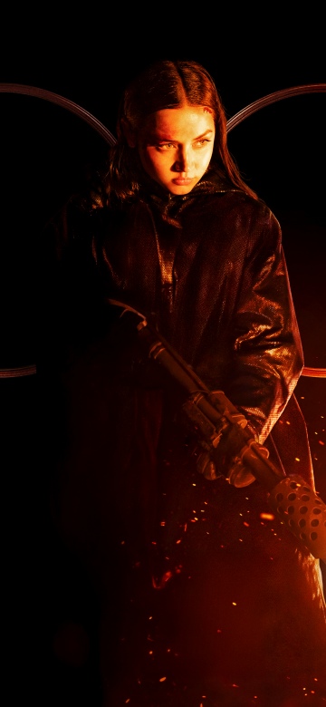 Ana de Armas, Dolby, Ballerina, Black background, Action movies, AMOLED, Fire effect, 5K
