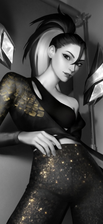 Kai'Sa, 8K, KDA, Monochrome, 5K