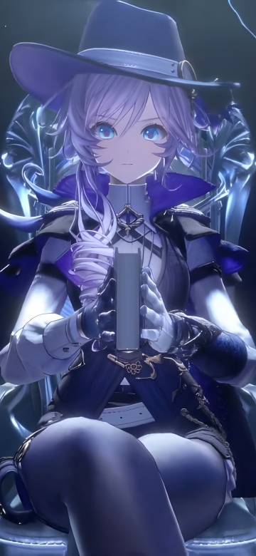 Silver Palace, Anime girl, 5K, 2026 Games, Purple aesthetic