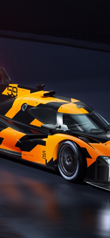 McLaren Project Endurance Le Mans Hypercar, 12K, 5K, 8K, 10K, Race cars, Orange cars, Night, Race track