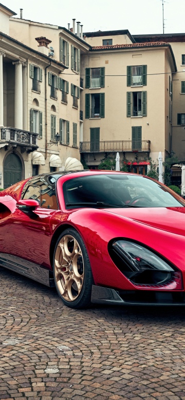 Alfa Romeo 33 Stradale, Italy, Red cars, Supercar, Rome, Italian, 5K