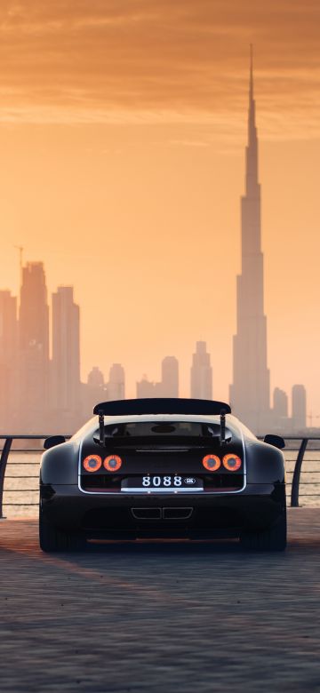 Bugatti EB110 Super Sport, Bugatti Veyron, Bugatti Chiron, Dubai, Cityscape, 5K