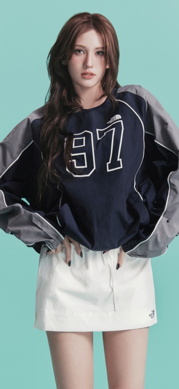 Jeon Somi, Teal background, 5K, K-pop idol