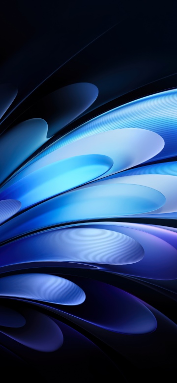 Vivo Pad, Dark blue, Gradient Abstract, Curves, Modern, 5K, Stock, Dark background, Blue aesthetic