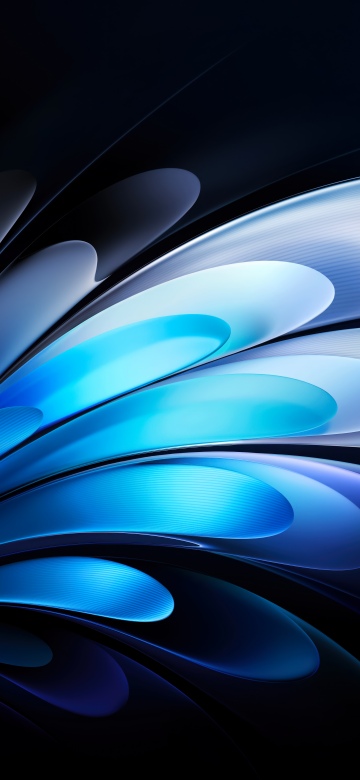 Vivo Pad, Blue abstract, Gradient Abstract, Curves, Modern, 5K, Stock, Dark background