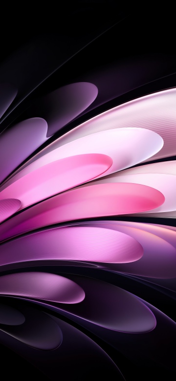 Vivo Pad, Dark theme, Gradient Abstract, Curves, Modern, 5K, Stock, Dark background, Pink abstract