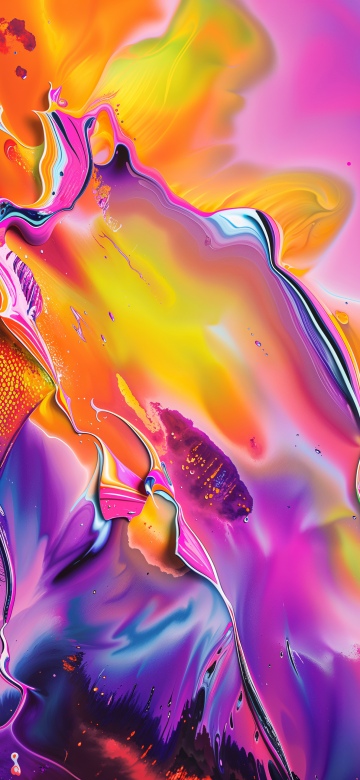 Multicolor, Fluid art, Glossy, Colorful abstract