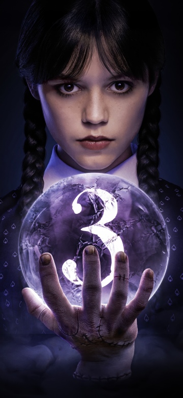 Wednesday (Netflix), Season 3, Jenna Ortega as Wednesday Addams, 5K, Dark background