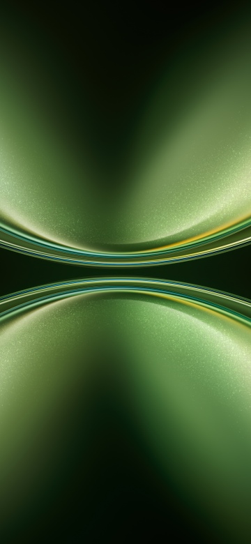 Vivo X Fold, Green abstract, 5K, Stock, Curves, Modern design, Symmetry