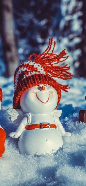 Snowman, Cute figure, Snow covered, Winter, Christmas decoration, 5K, Cute Christmas, Navidad, Noel