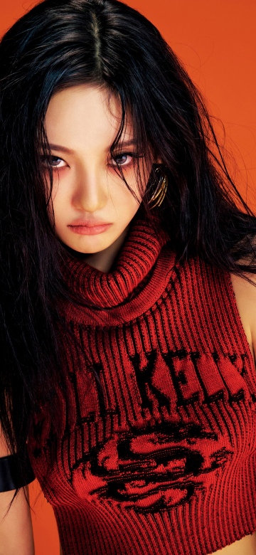 NingNing (aespa) Dirty Work, Orange background