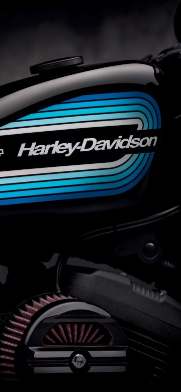 Harley-Davidson, Motorcycle, Blue, Black background, Closeup, 5K, 8K