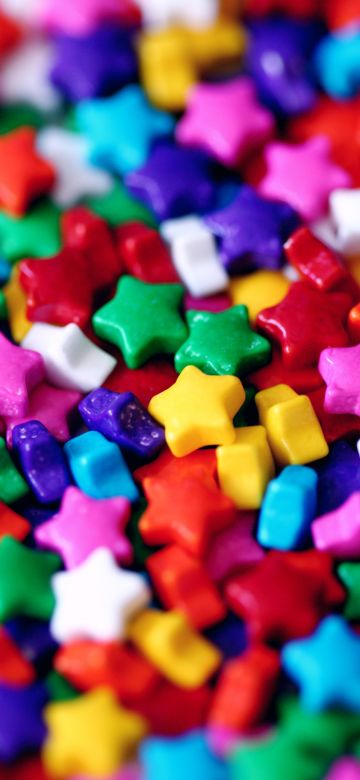 Candies, Multicolor, Star Shape, Colorful, Rainbow colors, Sweet, Confectionery, Closeup, 5K