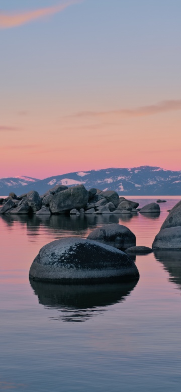 macOS Tahoe Beach Dawn, 5K wallpaper