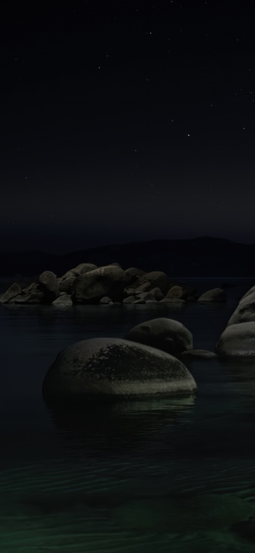 macOS Tahoe Beach Night, 5K wallpaper
