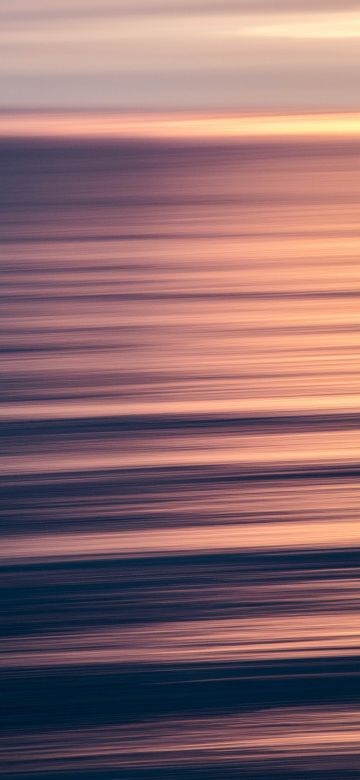 Seascape, Pattern, Waves, Sunset, Ocean, 5K