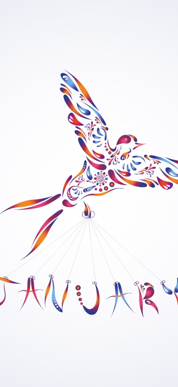 January, Abstract bird