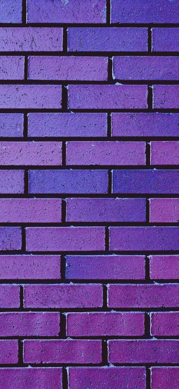 Brick wall, Purple, Violet, Bricks, Bright, Aesthetic, 5K