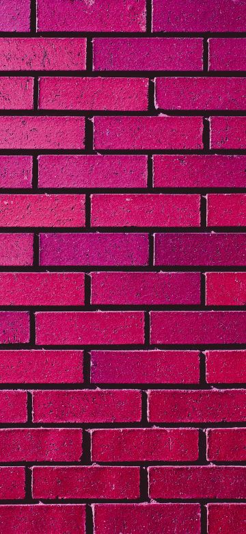 Brick wall, Magenta, Red, Bricks, Bright, 5K