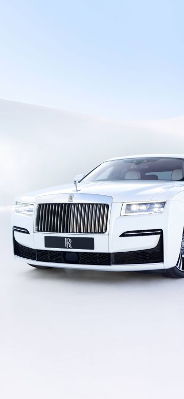 Rolls-Royce Ghost, White, 2020, White background, 5K, 8K