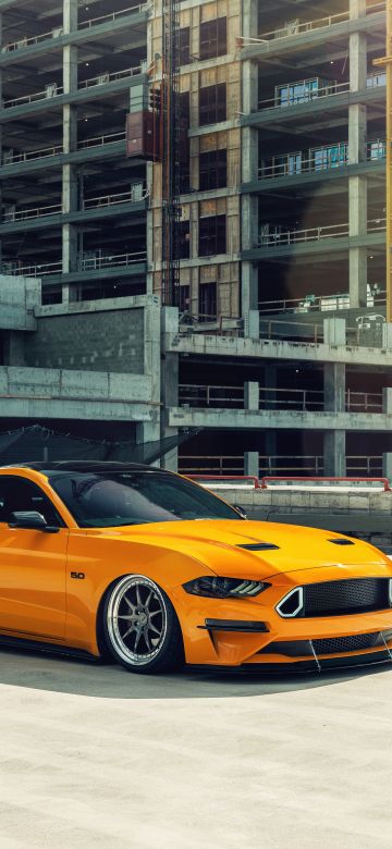 Ford Mustang, Custom tuning, Orange cars, 5K