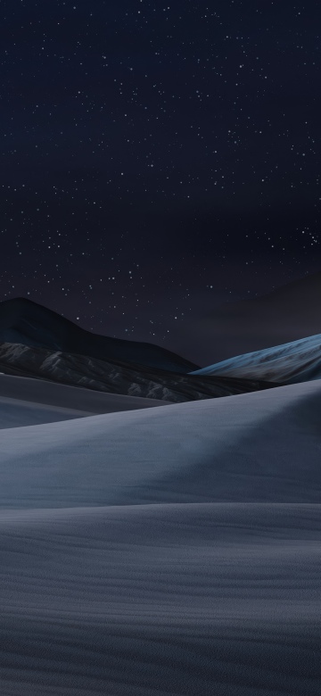 Snow mountains, Starry sky