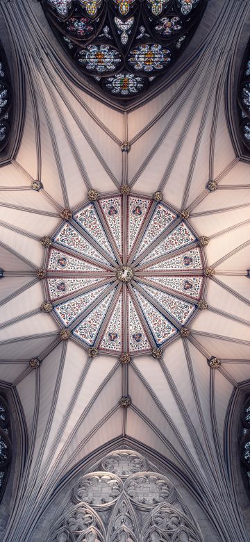 York Minster, United Kingdom, Cathedral, Church, Ancient architecture, Interior, Look up, Symmetrical, Patterns, Serene, 5K, 8K