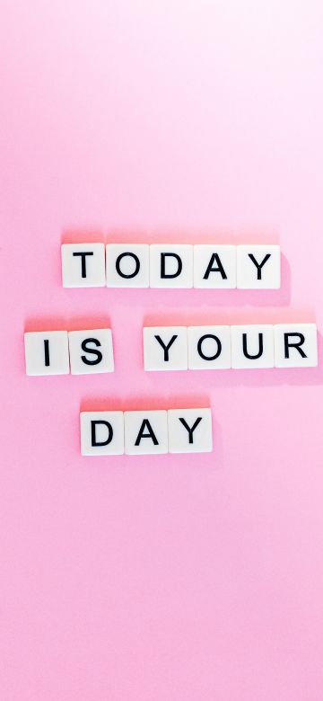 Today is Your Day, Pink background, Letters, Girly, Motivational, Popular quotes, Aesthetic, 5K, Pastel pink, Pastel background