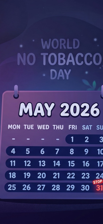 May 2026 Calendar, World No Tobacco Day