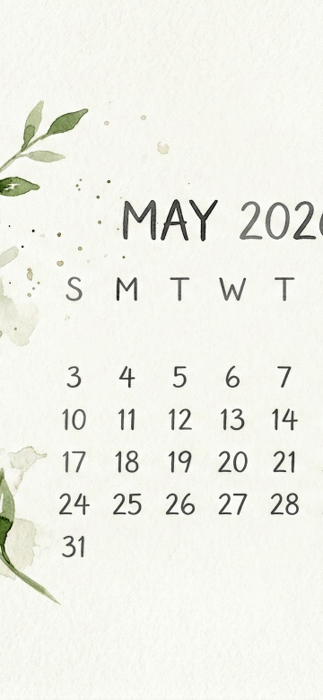 Minimalist May 2026 Calendar
