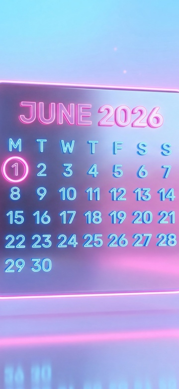 Synthwave June 2026 Calendar