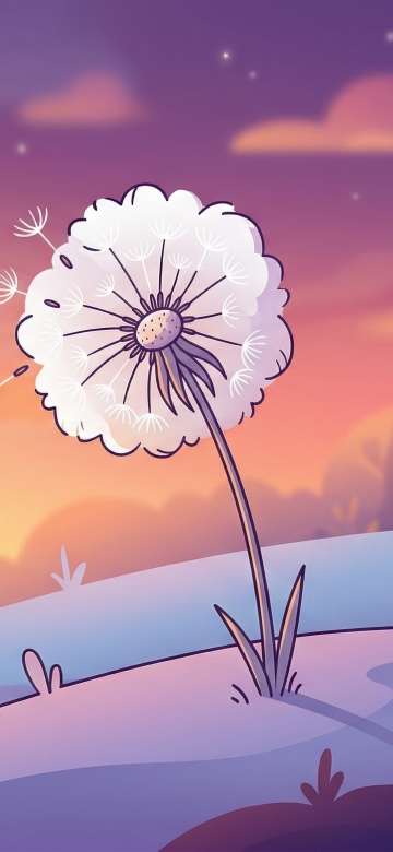 Dandelion flower, Sunny day