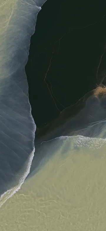 Black volcanic sand, Aerial Photography