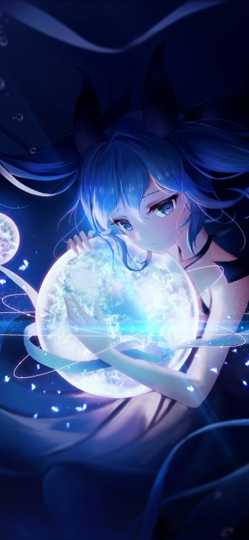 Hatsune Miku, 5K, Anime girl, Dream, Cosmos, Universe, Magic