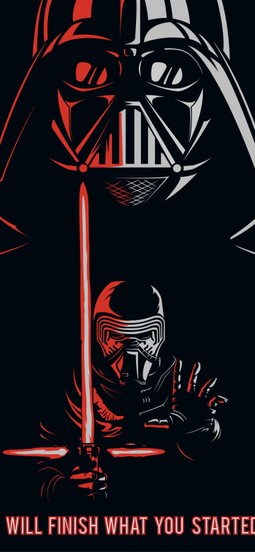 Kylo Ren, Darth Vader, Black background, Popular quotes, 5K