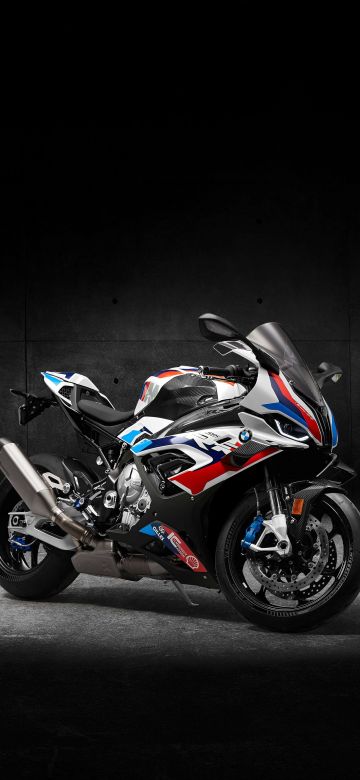 BMW M 1000 RR, BMW M3 Competition, BMW M4 Competition, Race bikes, Sports bikes, 2021, Black background, 5K