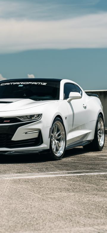 Chevrolet Camaro, White cars, 5K, 8K