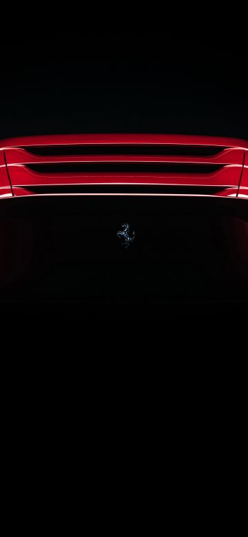 Ferrari Omologata, AMOLED, Supercars, Black background, 2020, 5K