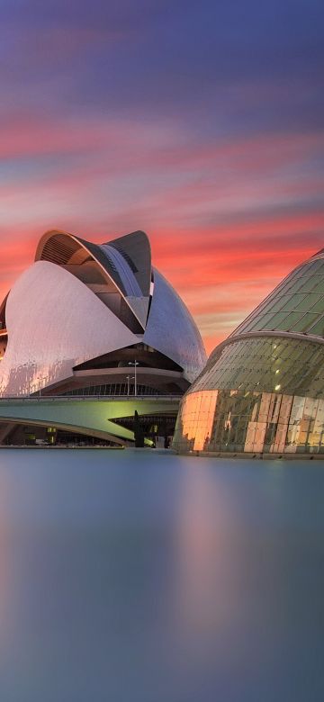 City of Arts and Sciences, Science Museum, Modern architecture, Valencia, Spain, 5K